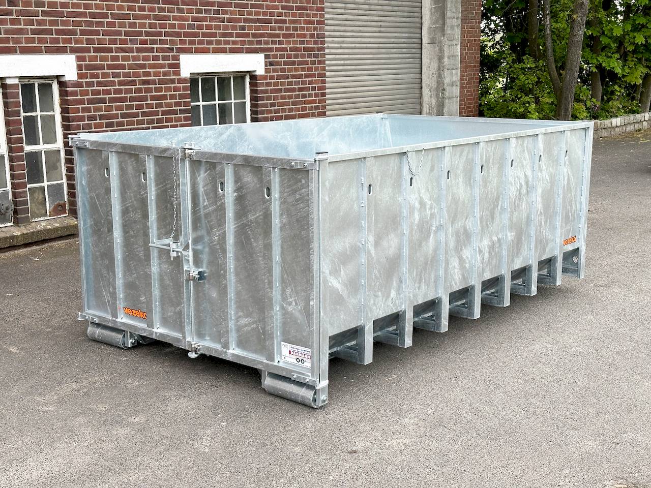 VEZEKO Abrollmulde 105cm Stahlblech feuerverzinkt